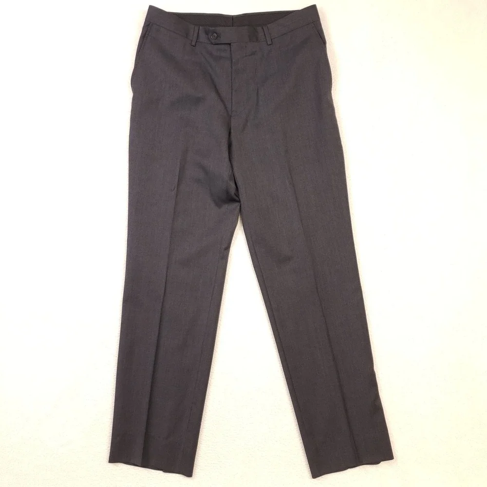 Jos. A. Bank Suit Set Men 40R 34W Gray Executive 100% Wool Tailored Fit 2-Button